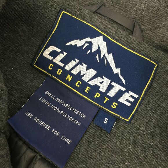 Climate Concepts Button Front High Neck Coat Size Small Womens Dark Gray Jacket - Picture 3 of 5